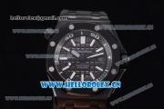 Audemars Piguet Royal Oak Offshore Diver Asia Automatic PVD Case Black Dial Stick Markers and Black Rubber Strap