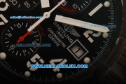 Breitling Super Avenger Swiss Valjoux 7750 Automatic Movement PVD Case with Black Dial and white Markers 48mm