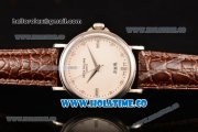 Patek Philippe Calatrava Miyota Quartz Steel Case with White Dial and Diamonds Markers