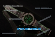 Hublot Big Bang Swiss Valjoux 7750 Automatic Movement PVD Case with Black Dial and Green Markers