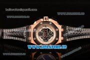 Audemars Piguet Rubens Barrichello Chrono Miyota Quartz Rose Gold Case with PVD Bezel Stick Markers and White/Black Skeleton Dial (EF)