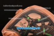 Hublot MP-02 Key of Time Swiss Quartz Rose Gold Case with Black Rubber Strap and Rose Gold Dial