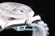 Rolex Datejust Turn-O-Graph Oyster Perpetual Automatic Movement with White Dial and Red Second Hand