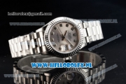 Rolex Datejust Swiss ETA 2671 Automatic Steel Case with Grey Dial Diamonds Markers and Steel Bracelet (BP)