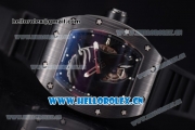 Richard Mille RM 52-02 Miyota 9015 Automatic PVD Case with Skeleton Dial Dot Markers and Black Rubber Strap