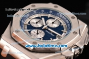 Audemars Piguet Royal Oak Offshore Chronograph Miyota OS10 Quartz Steel Case with Blue Dial and Stick Markers