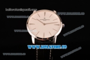 Vacheron Constantin Patrimony Miyota 9015 Automatic Steel Case with White Dial Black Leather Strap and Silver Stick Markers