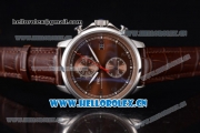 IWC Portugieser Yacht Club Asia ST25 Automatic Steel Case with Brown Dial Arabic Numeral Markers and Brown Leather Strap