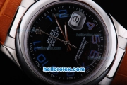 Rolex Datejust working Chronograph Automatic Movement with Black Dial-Blue Number Markers