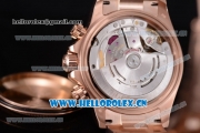 Rolex Daytona Clone Rolex 4130 Automatic Rose Gold Case/Bracelet with White Dial and Stick Markers - 1:1 Original (EF)