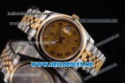 Rolex Day-Date II Asia Automatic Two Tone Case/Bracelet with Yelow Gold Dial and Roman Numeral Markers