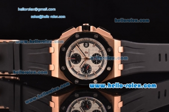 Audemars Piguet Royal Oak Offshore Chronograph Swiss Valjoux 7750-SHG Automatic Rose Gold Case with PVD Bezel and White Dial