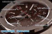 Hublot Big Bang Chrono Clone HUB4100 Automatic Steel Case with Brown Rubber Strap Brown Dial