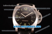 Panerai Luminor Marina 1950 3 Days PAM 392 Clone P.9000 Automatic Steel Case with Black Dial and Black Leather Strap (KW)