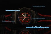 Audemars Piguet Royal Oak Offshore Chronograph Swiss Valjoux 7750 Automatic Movement PVD Case with Red Markers and Black Leather Strap-Run 9@sec