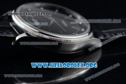 Rolex Cellini Clone Rolex 3132 Automatic Steel Case with Black Dial Black Leather Strap - (BP)