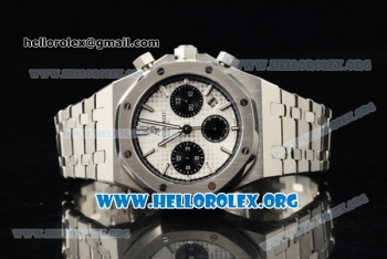 Audemars Piguet Royal Oak 41MM Chronograph Swiss Valjoux 7750 Automatic Steel Case/Bracelet with White Dial (EF)