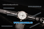 Rolex Cellini Time Asia 2813 Automatic Steel Case with White Dial Black Leather Strap and Stick/Roman Numeral Markers