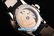 Ulysse Nardin Power Reserve Automatic Movement Silver Case with Black Bezel and White Dial-Black Rubber Strap