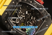 Richard Mille RM35-02 Carbon Fiber With Miyota 9015 Movement 1:1 Clone Yellow Rubber