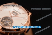 Audemars Piguet Jules Audemars Tourbillon Grande Date Swiss Tourbillon Manual Winding Rose Gold Case with White Dial and Brown Leather Strap (TF)