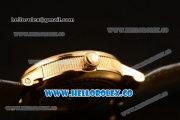 Breguet Classique Miyota 9015 Automatic Yellow Gold Case with White Dial Black Leather Strap and Arabic Numeral Markers