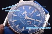 Omega Seamaster Planet Ocean Quartz Steel Case with Blue Bezel and Blue Dial-7750 Coating