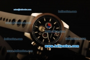 Porsche Design Chronograph Quartz Steel Case with PVD Bezel and Black Dial-Black Rubber Strap
