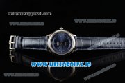 Omega De Ville Prestige Co-Axial Clone Omega Calibre 2500 Automatic Movement Steel Blue Dial and Roman Numeral Markers Leather Strap (YF)