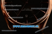 Omega De Ville Tresor Master Co-Axial Clone 8800 Automatic Rose Gold Case with Black Dial and Black Leather Strap - (YF)