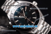 Omega Seamaster Planet Ocean GMT Clone Omega 8605 Automatic Stainless Steel Case/Bracelet with Stick/Arabic Numeral Markers and Black Dial (BP)