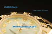 Rolex Datejust Automatic Movement Full Gold with Green Dial and Roman Numerals-ETA Coating Case