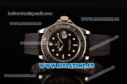 Rolex Yachtmaster 40 Swiss ETA 2836 Automatic Steel Case with Black Dial White Markers and Black Rubber Strap