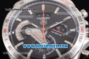 Tag Heuer Grand Carrera Calibre 36 Chrono Miyota Quartz Steel Case with Black Dial and Stick Markers