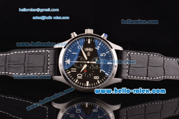 IWC Big Pilot Chronograph Miyota OS20 Quartz Steel Case with Black Dial and White Numeral Markers