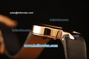 Cartier d'Art Swiss Quartz Rose Gold Case with Black Dial and Black Leather Strap