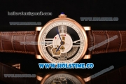 Cartier Rotonde De Cartier Asia Automatic Rose Gold Case with Black Skeleton Dial and White Inner Bezel