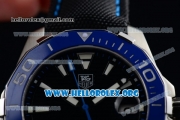 Tag Heuer Aquaracer Calibre 5 Swiss ETA 2824 Automatic Steel Case with Black Dial Black Leather/Nylon Strap