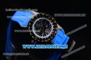 Richard Mille RM 60-01 Asia 2813 Automatic PVD Case with Skeleton Dial and Blue Rubber Strap PVD Bezel (EF)