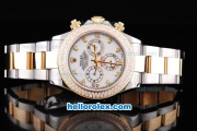 Rolex Daytona Oyster Perpetual Automatic Two Tone with Diamond Bezel,White Dial and Diamond Marking