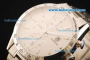 Tag Heuer Carrera Chronograph Swiss Valjoux 7750 Automatic Movement Full Steel with White Dial and Stick Markers