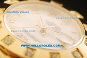 Rolex Datejust Automatic Movement Full Gold with White Dial and Diamond Bezel-ETA Coating Case