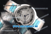 Cartier Ballon Bleu De Large Asia 2813 Automatic Two Tone Case/Bracelet with Silver Dial and Roman Numeral Markers