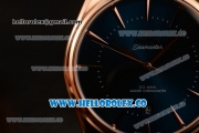 Omega De Ville Tresor Master Co-Axial Clone 8800 Automatic Rose Gold Case with Blue Dial and Blue Leather Strap - (YF)