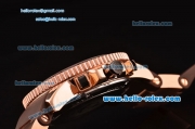 Ulysse Nardin Maxi Marine Diver Chrono Miyota OS20 Quartz Rose Gold Case with Brown Rubber Strap Brown Dial 7750 Coating