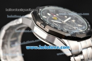 Ferrari Rattrapante Chrono Miyota OS20 Quartz Steel Case with PVD Bezel Black Dial and Stick Markers