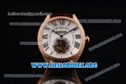 Cartier Drive de Cartier Flying Tourbillon Swiss Tourbillon Manual Winding Rose Gold Case with White Dial and Roman Numeral Markers