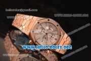 Audemars Piguet Royal Oak Chronograph Miyota OS10 Quartz Rose Gold Case with White Dial and Rose Gold Bracelet