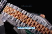Rolex Datejust Oyster Perpetual Automatic Two Tone with Black Dial,Blue Marking and Rose Gold Bezel