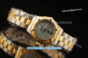 Tag Heuer Aquaracer Swiss ETA Quartz Movement Gold Bezel with Grey MOP Dial and Two Tone Strap